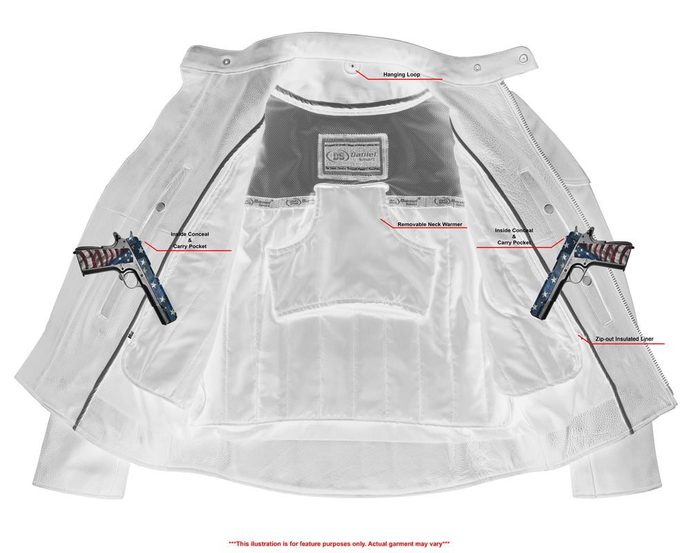 Men's Premium Vented Motorcycle Jacket – Side Laces