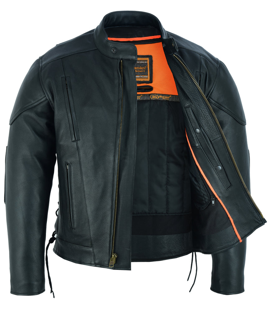 Men's Premium Vented Motorcycle Jacket – Side Laces