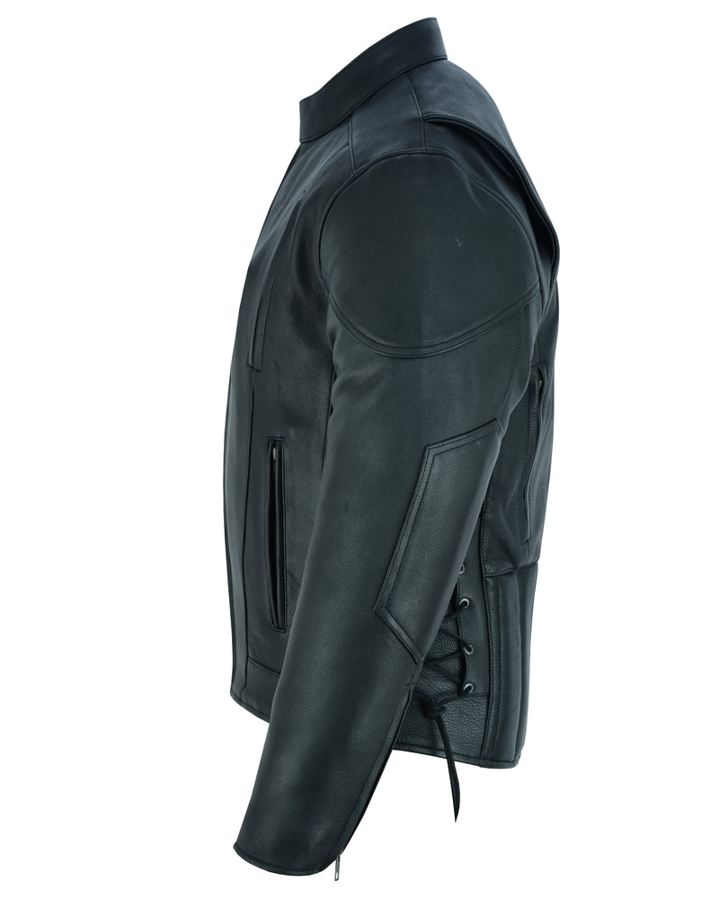Men's Premium Vented Motorcycle Jacket – Side Laces