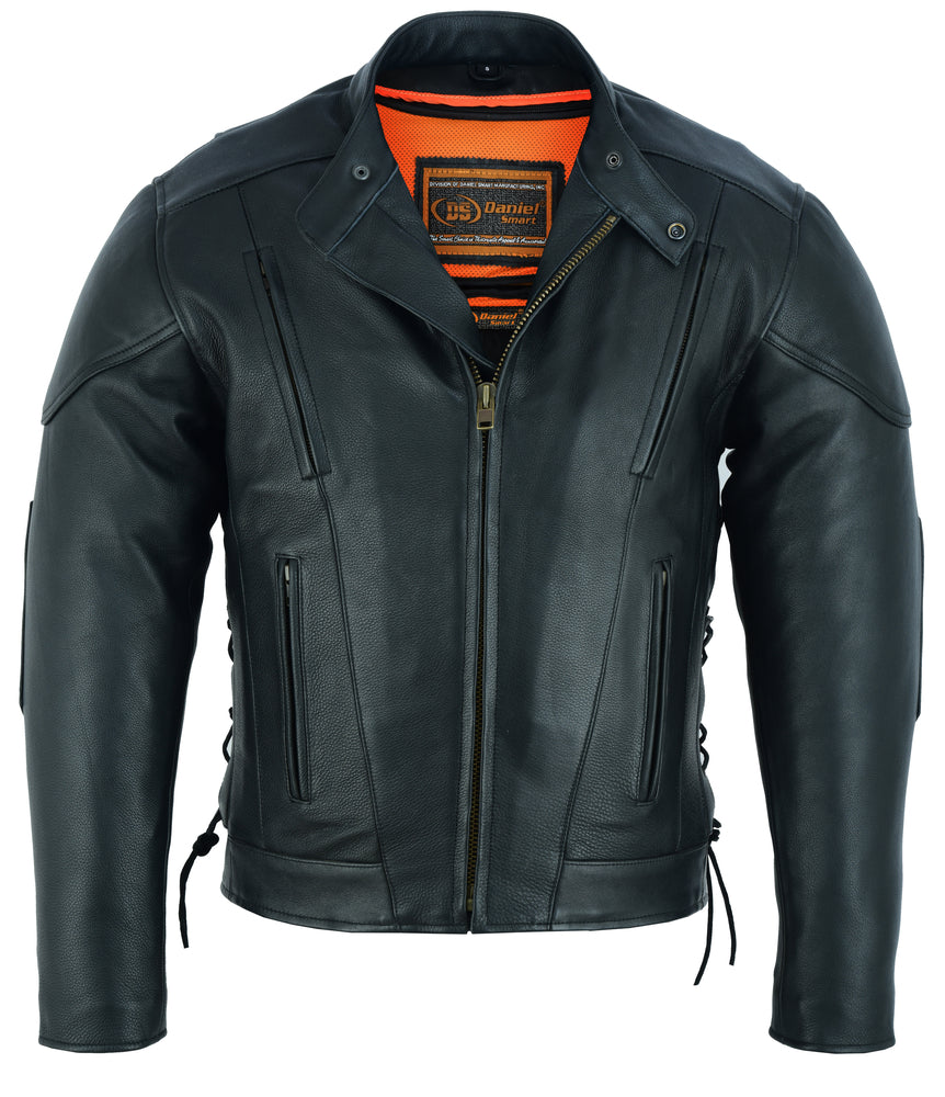 Men's Premium Vented Motorcycle Jacket – Side Laces