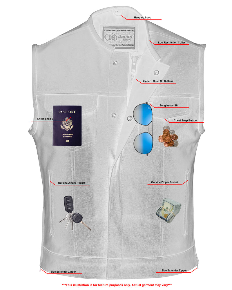 Eclipse Black Motorcycle Vest - Hidden Smart Access Pockets & Durable Lining