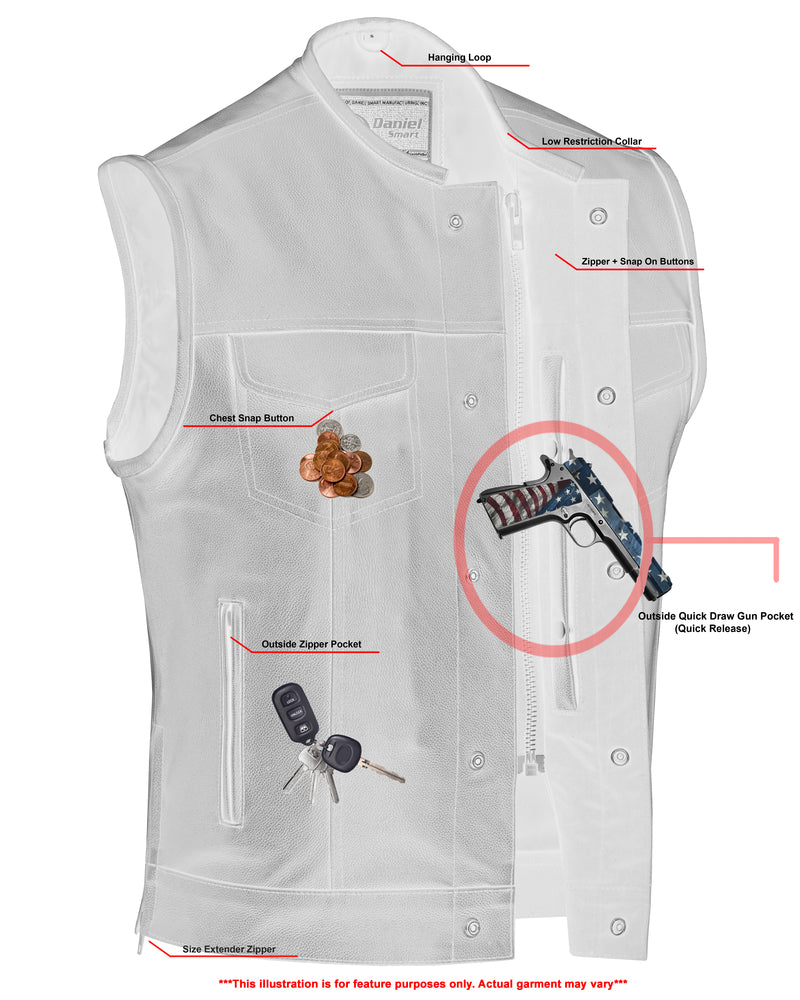 Eclipse Black Motorcycle Vest - Hidden Smart Access Pockets & Durable Lining