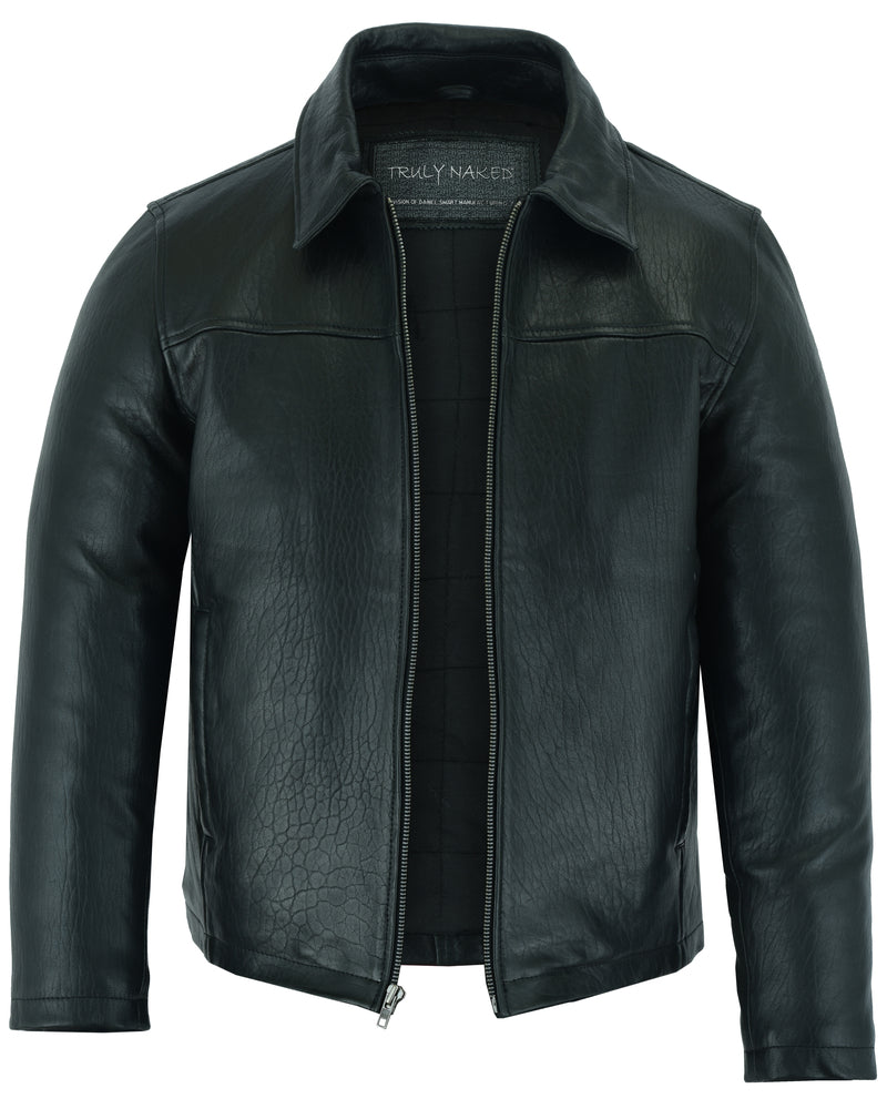 Men's Black Drum Dyed New Zealand Lambskin Jacket