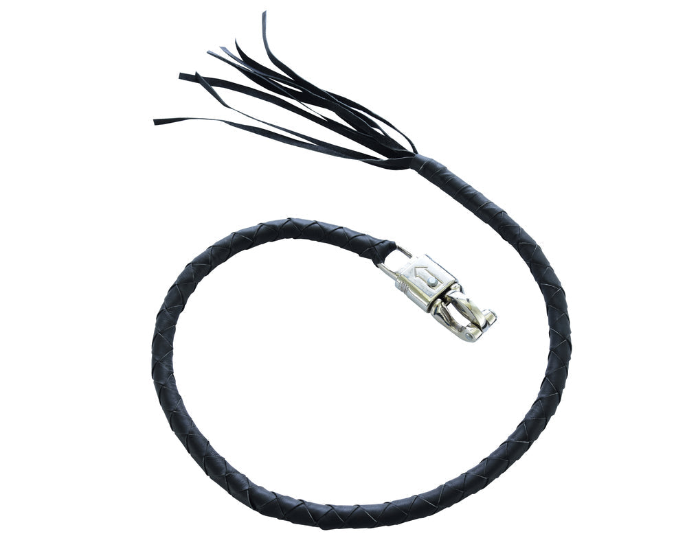 GBW21 Leather Biker Whip - Black