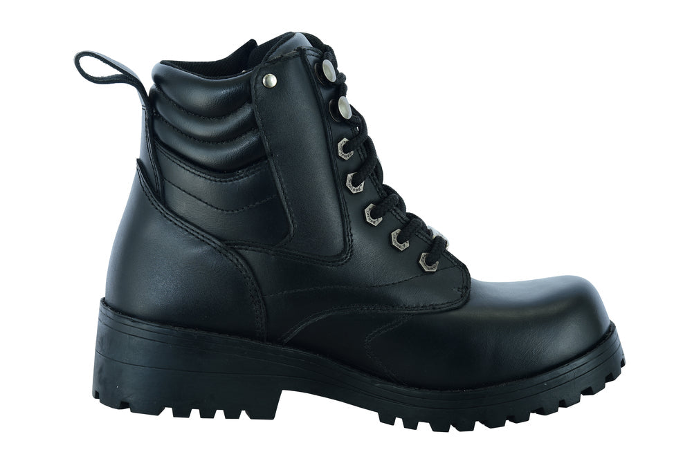 Women's Side Zipper Plain Toe Boots