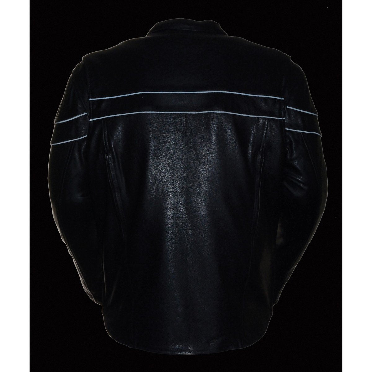 Milwaukee Leather SH1408 Men's Sporty Crossover Vented Black Motorcycle Leather Scooter Jacket
