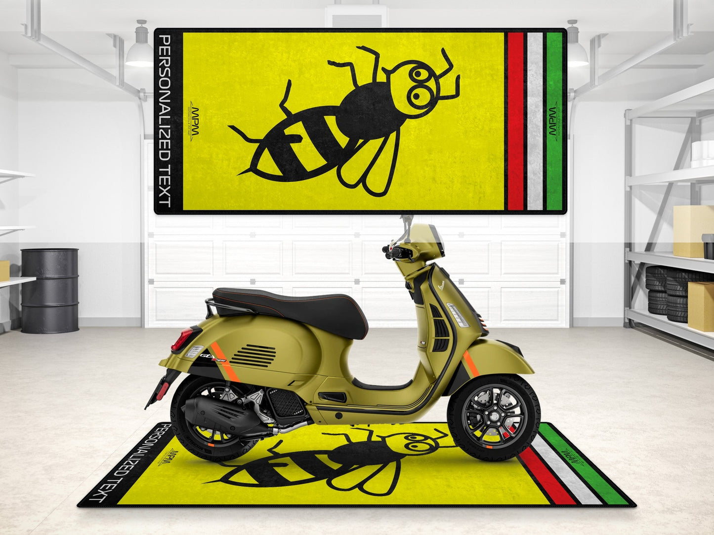 MPM Motorcycle Mat for Vespa Bee Design - MM7215