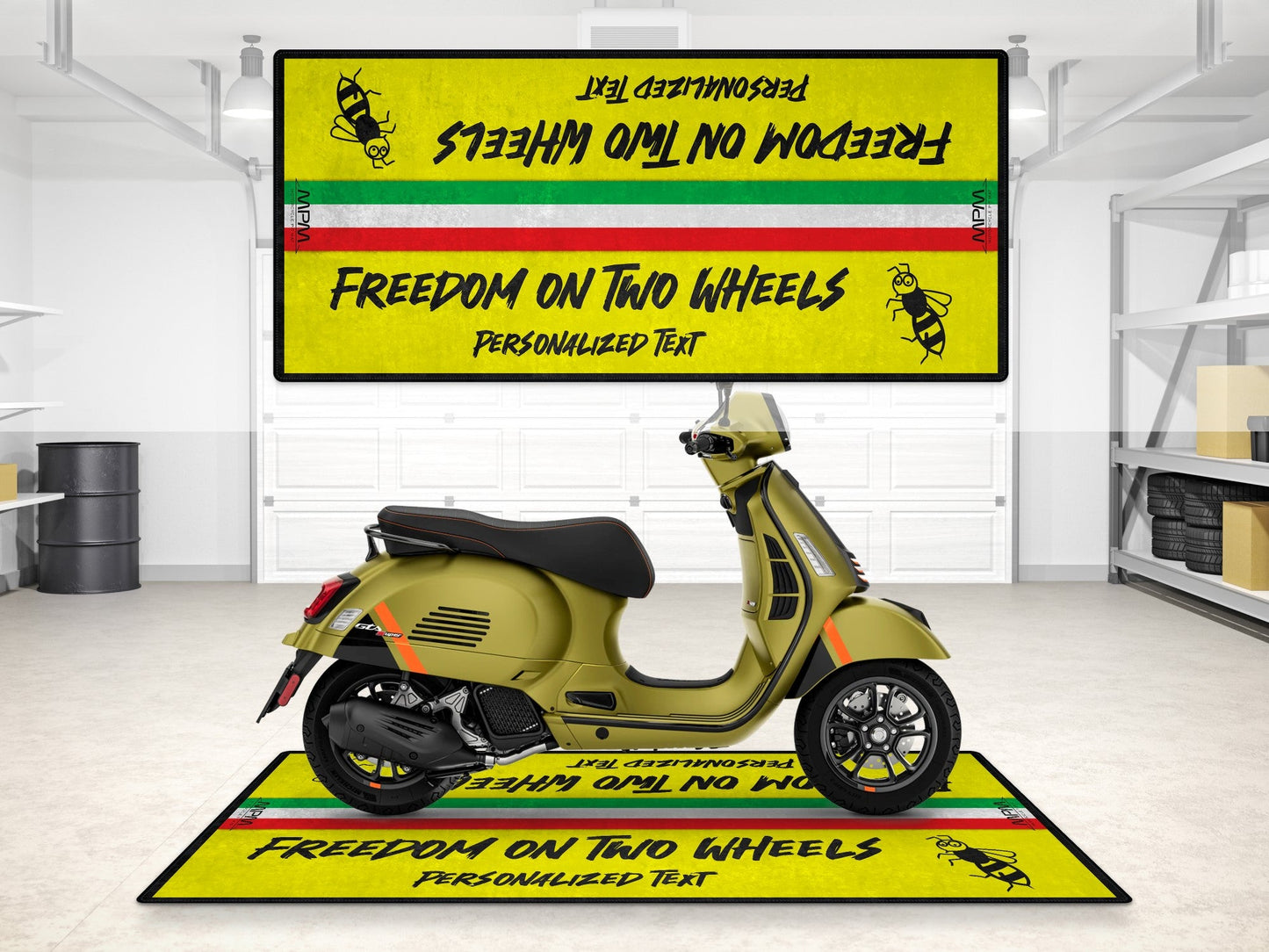MPM Motorcycle Mat for Vespa (Freedom On Two Wheels) - MM7217