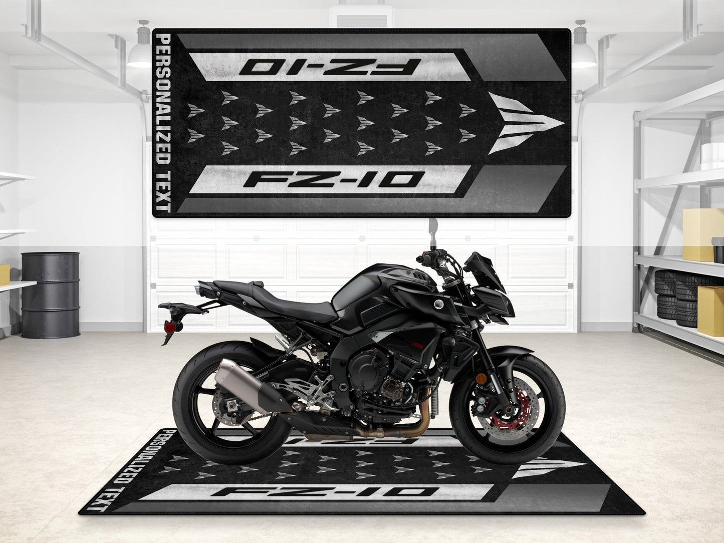 MPM Motorcycle Mat for Yamaha FZ-10 Yellow & Black - MM7256