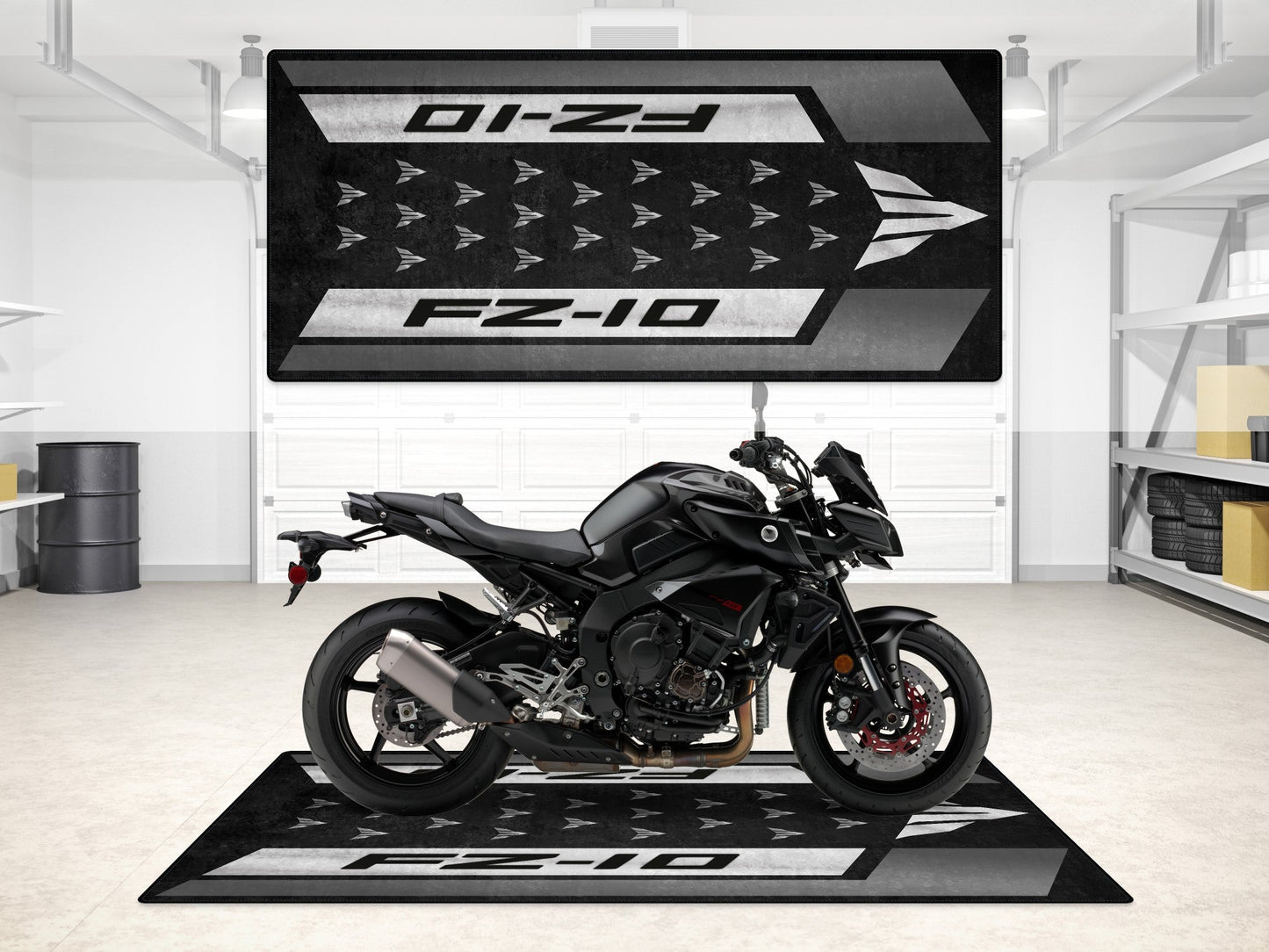 MPM Motorcycle Mat for Yamaha FZ-10 Yellow & Black - MM7256